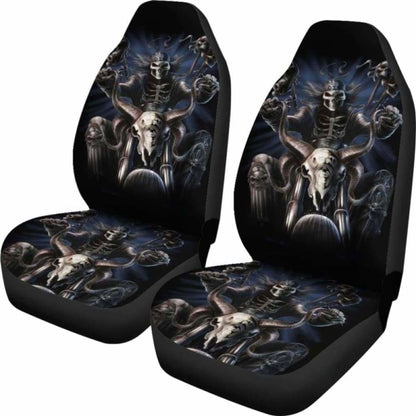 Set 2 Pcs Gothic Skull Car Seat Covers 101207
