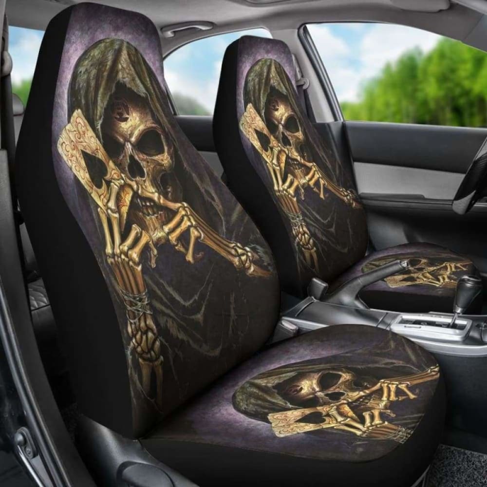 Set 2 Pcs Gothic Skull Car Seat Covers 172727