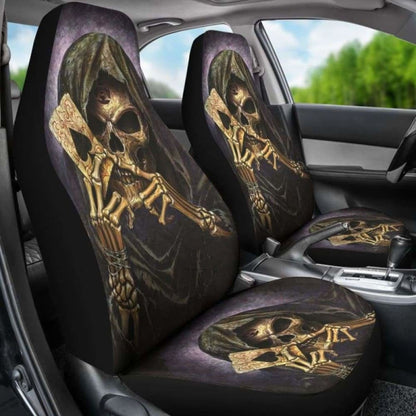 Set 2 Pcs Gothic Skull Car Seat Covers 172727