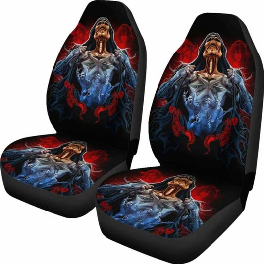 Set 2 Pcs Gothic Skull Car Seat Covers 172727