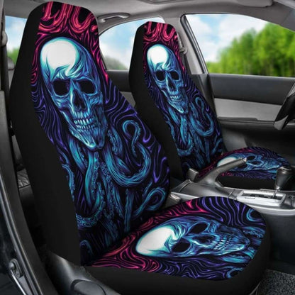 Set 2 Pcs Gothic Skull Car Seat Covers 172727
