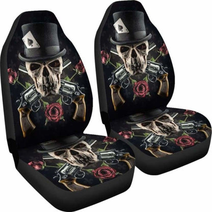 Set 2 Pcs Gothic Skull Car Seat Covers 172727