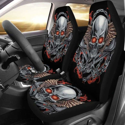 Set 2 Pcs Gothic Skull Car Seat Covers 172727