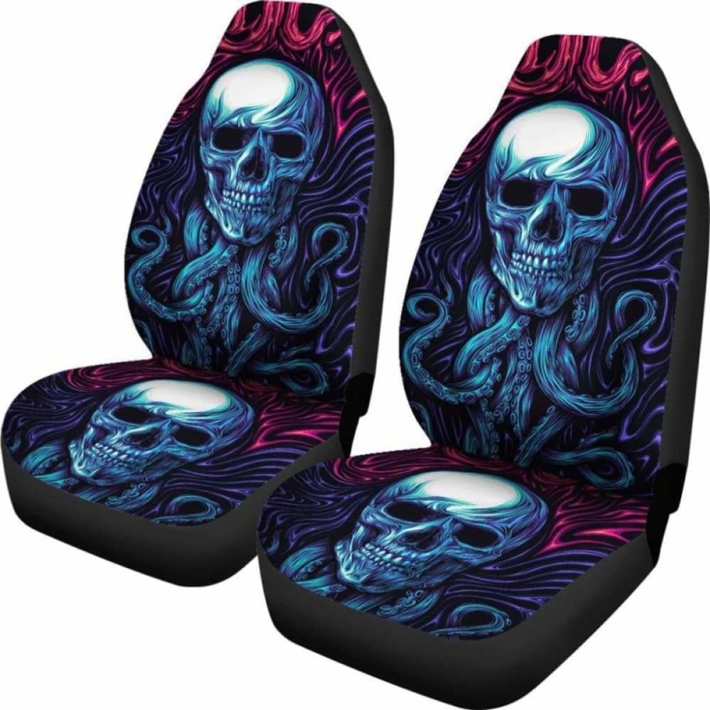 Set 2 Pcs Gothic Skull Car Seat Covers 172727