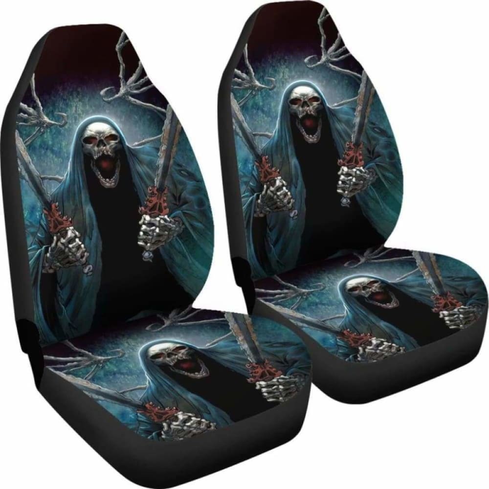 Set 2 Pcs Gothic Skull Car Seat Covers 172727