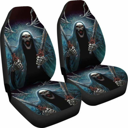Set 2 Pcs Gothic Skull Car Seat Covers 172727