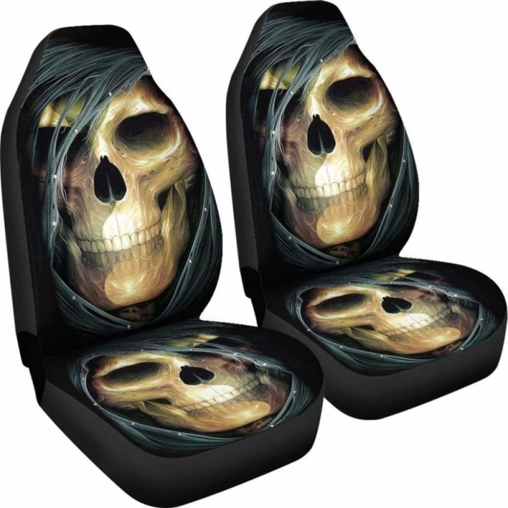 Set 2 Pcs Gothic Skull Car Seat Covers 172727