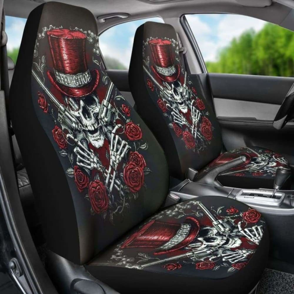 Set 2 Pcs Gothic Skull Car Seat Covers 172727
