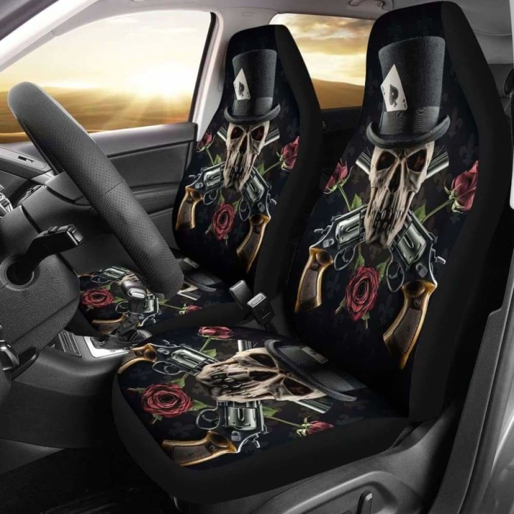 Set 2 Pcs Gothic Skull Car Seat Covers 172727