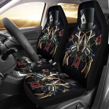 Set 2 Pcs Gothic Skull Car Seat Covers 172727