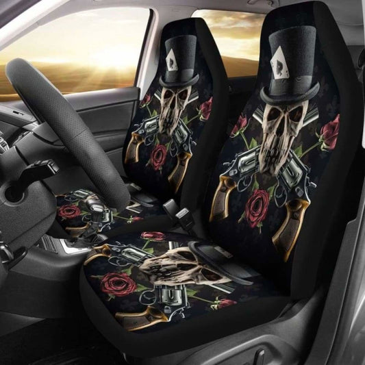Set 2 Pcs Gothic Skull Car Seat Covers 172727