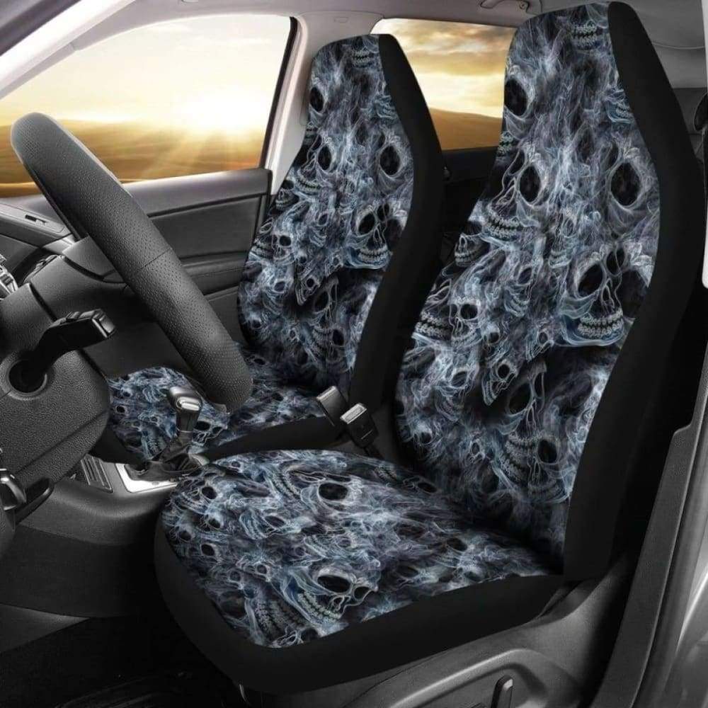 Set 2 Pcs Gothic Skull Car Seat Covers 172727