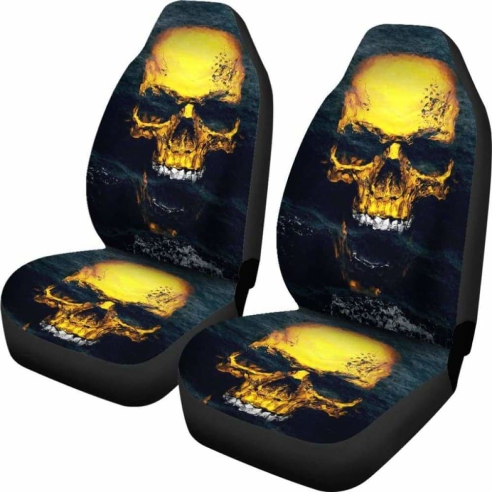 Set 2 Pcs Gothic Skull Car Seat Covers 172727
