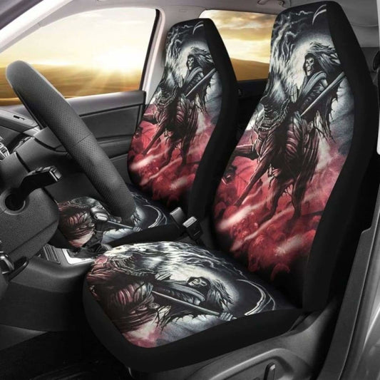 Set 2 Pcs Gothic Skull Car Seat Covers 172727