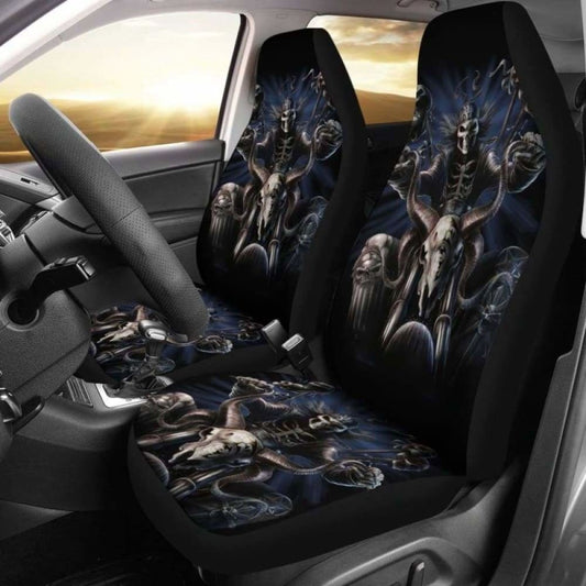 Set 2 Pcs Gothic Skull Car Seat Covers 172727