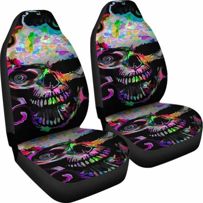 Set 2 Pcs Gothic Skull Car Seat Covers 172727