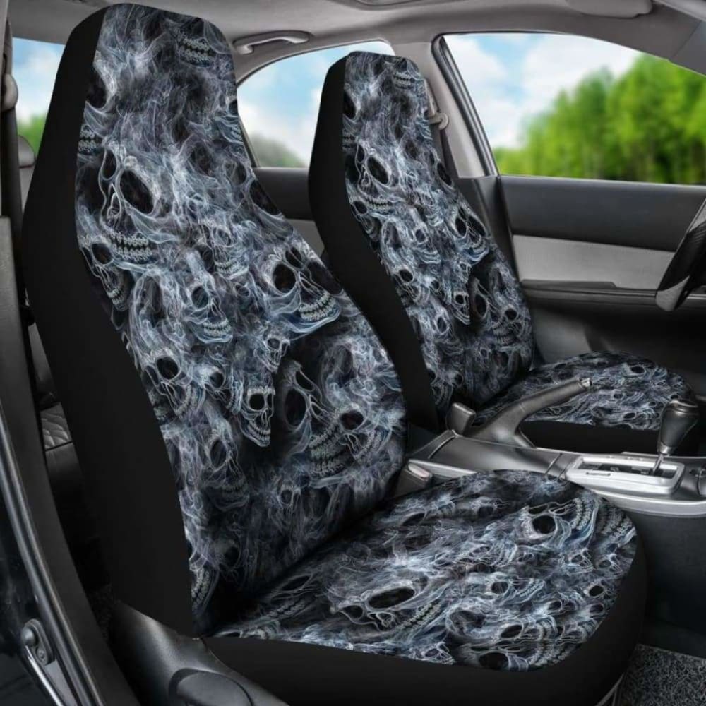 Set 2 Pcs Gothic Skull Car Seat Covers 172727