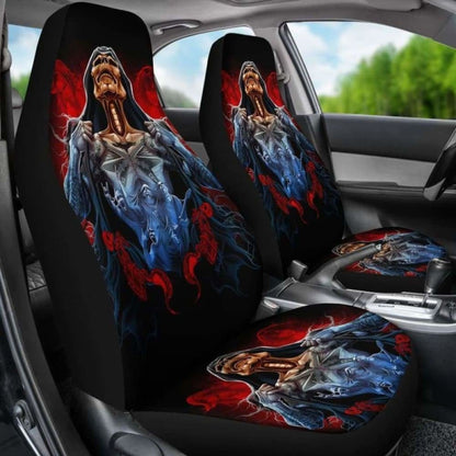 Set 2 Pcs Gothic Skull Car Seat Covers 172727