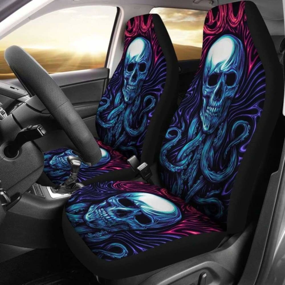 Set 2 Pcs Gothic Skull Car Seat Covers 172727