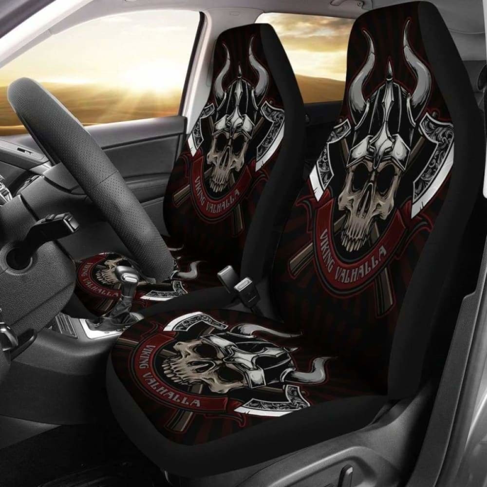 Set 2 Pcs Gothic Skull Car Seat Covers 172727