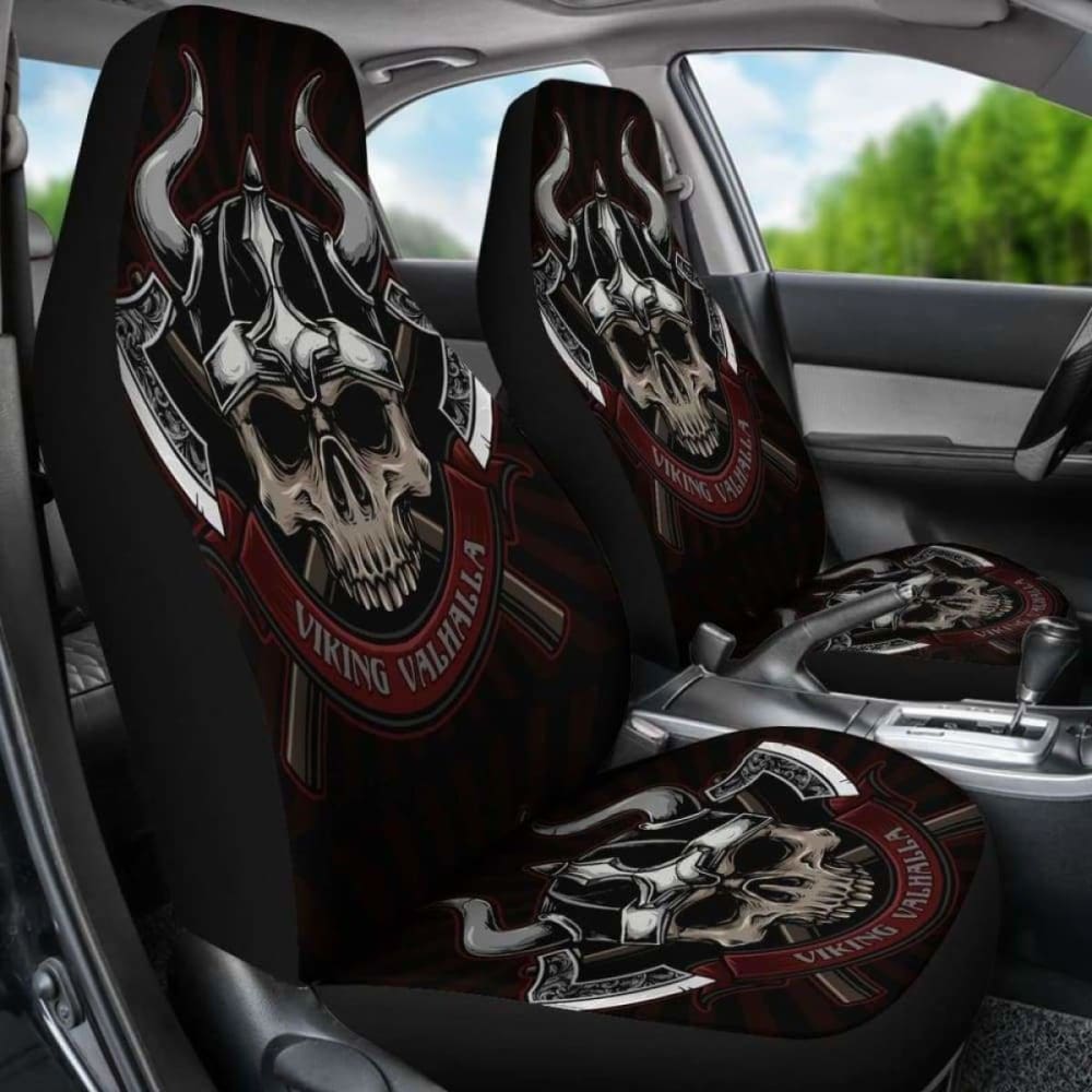 Set 2 Pcs Gothic Skull Car Seat Covers 172727