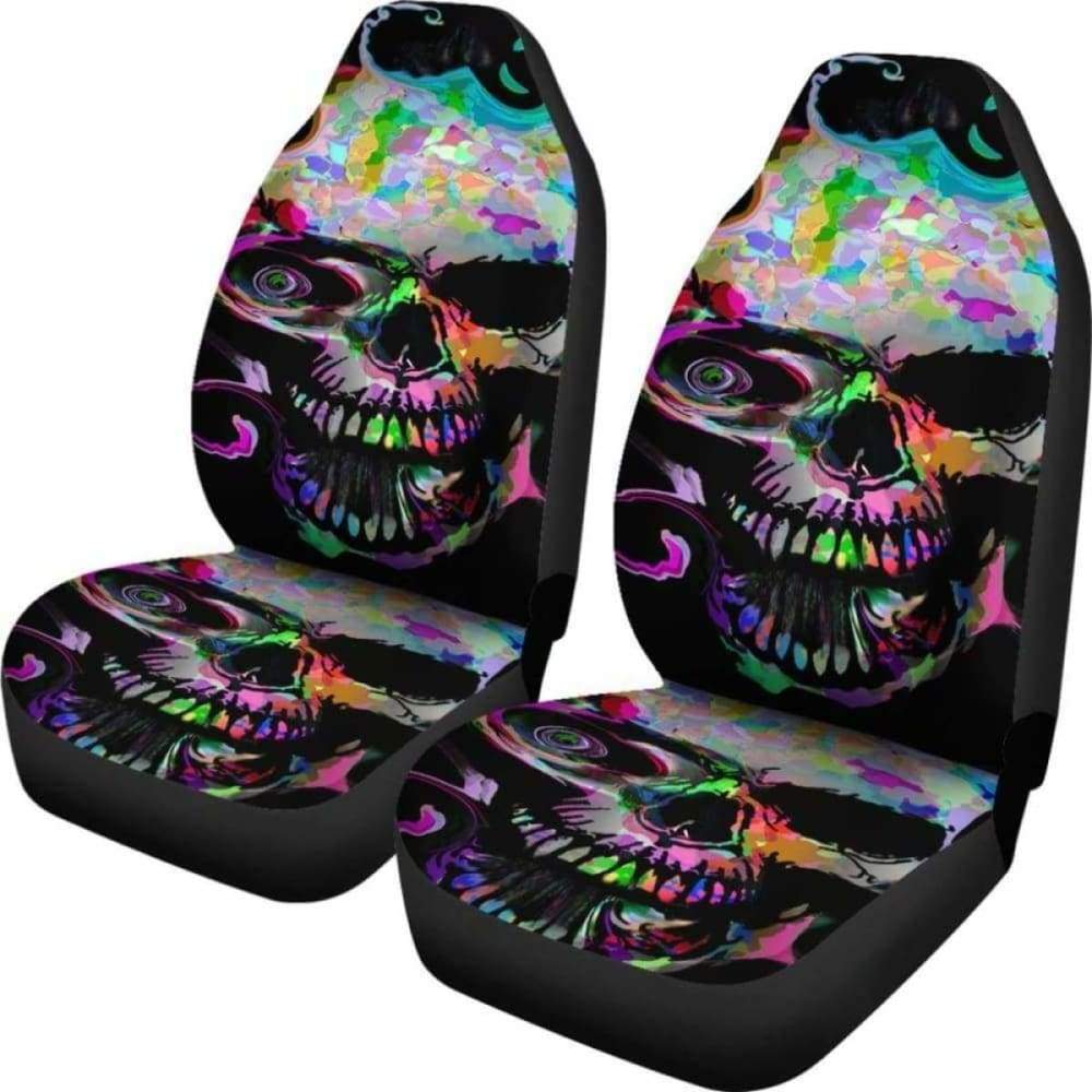 Set 2 Pcs Gothic Skull Car Seat Covers 172727