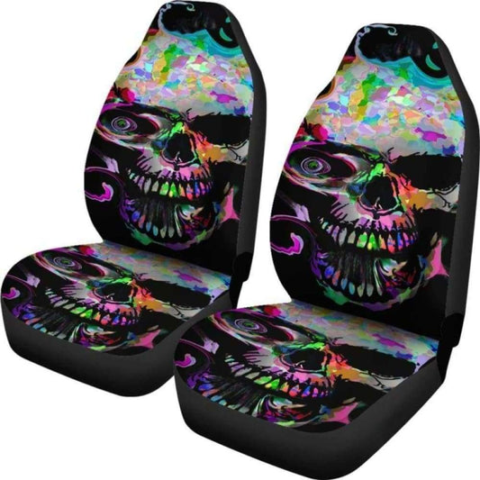 Set 2 Pcs Gothic Skull Car Seat Covers 172727