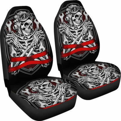 Set 2 Pcs Gothic Skull Car Seat Covers 172727