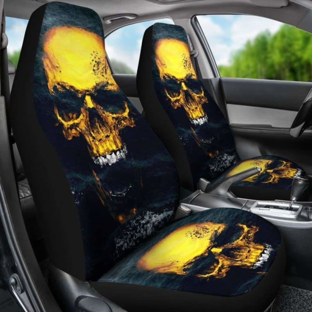 Set 2 Pcs Gothic Skull Car Seat Covers 172727