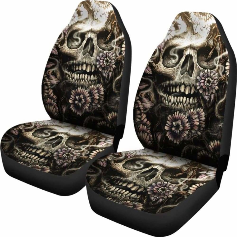 Set 2 Pcs Gothic Skull Car Seat Covers 172727