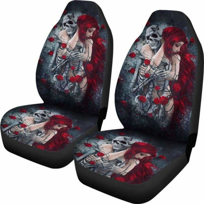 Set 2 Pcs Gothic Skull Car Seat Covers 172727