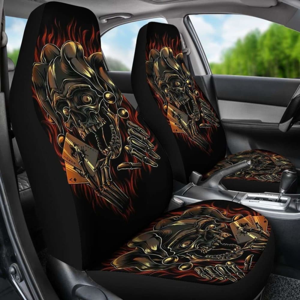 Set 2 Pcs Gothic Skull Car Seat Covers 172727