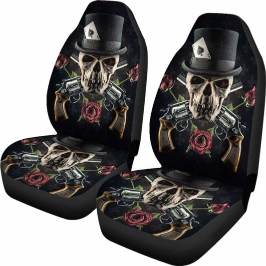Set 2 Pcs Gothic Skull Car Seat Covers 172727