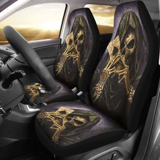 Set 2 Pcs Gothic Skull Car Seat Covers 172727