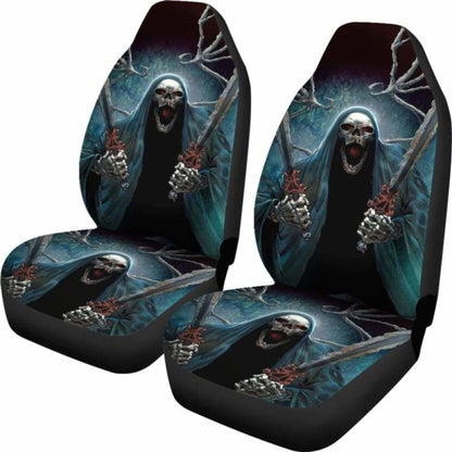 Set 2 Pcs Gothic Skull Car Seat Covers 172727