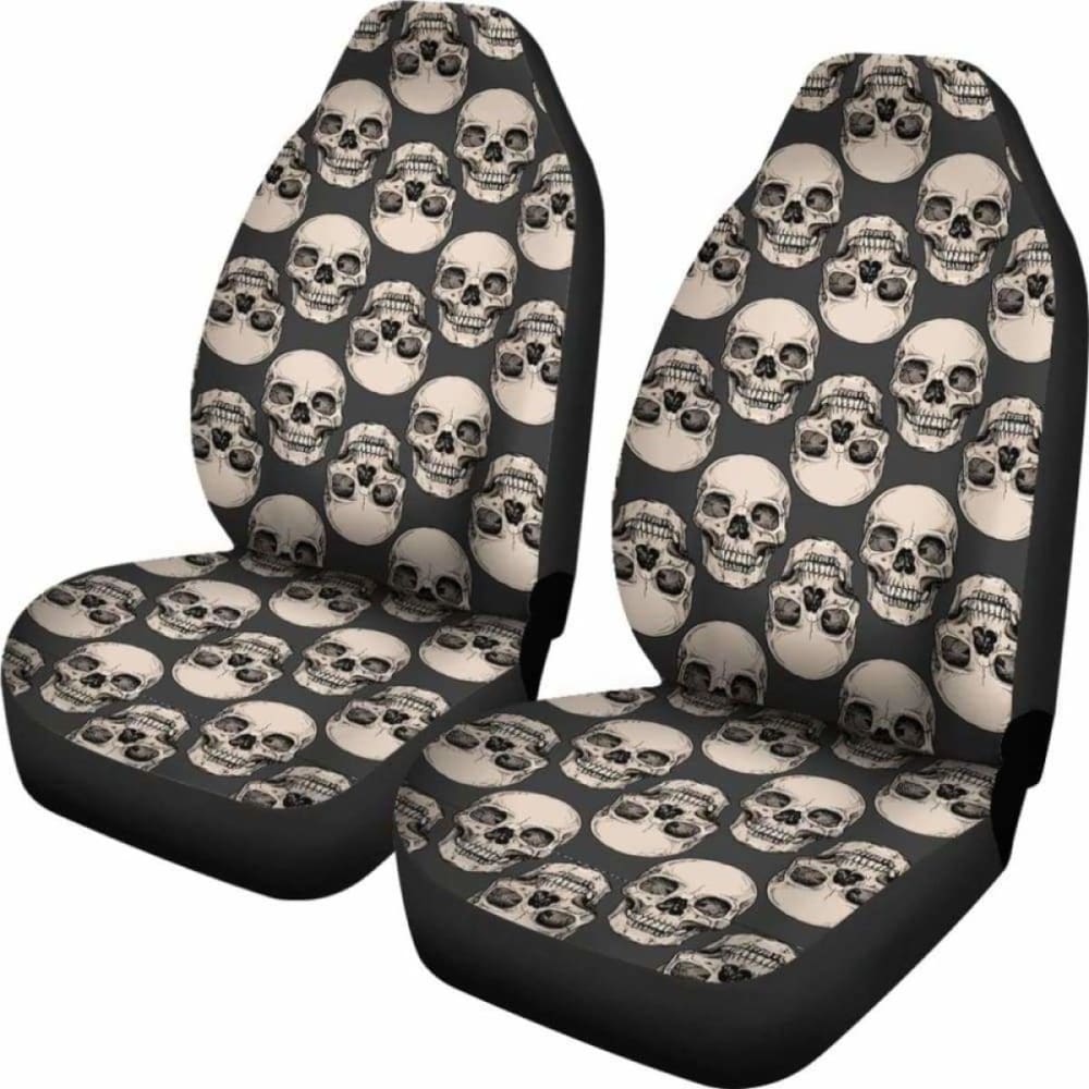 Set 2 Pcs Gothic Skull Car Seat Covers 172727