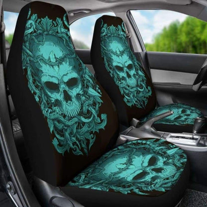 Set 2 Pcs Gothic Skull Car Seat Covers 172727