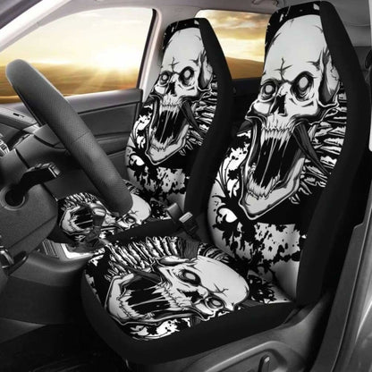 Set 2 Pcs Gothic Skull Car Seat Covers 172727