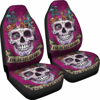 Set 2 Pcs Gothic Skull Car Seat Covers 172727