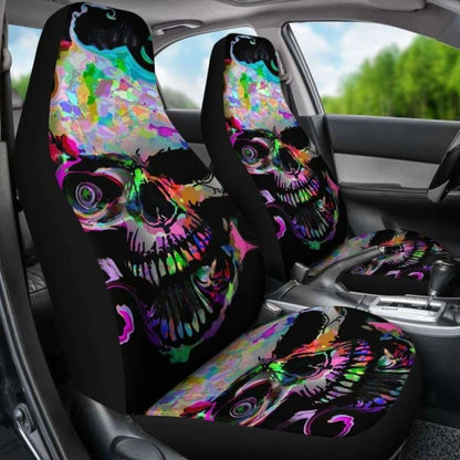 Set 2 Pcs Gothic Skull Car Seat Covers 172727