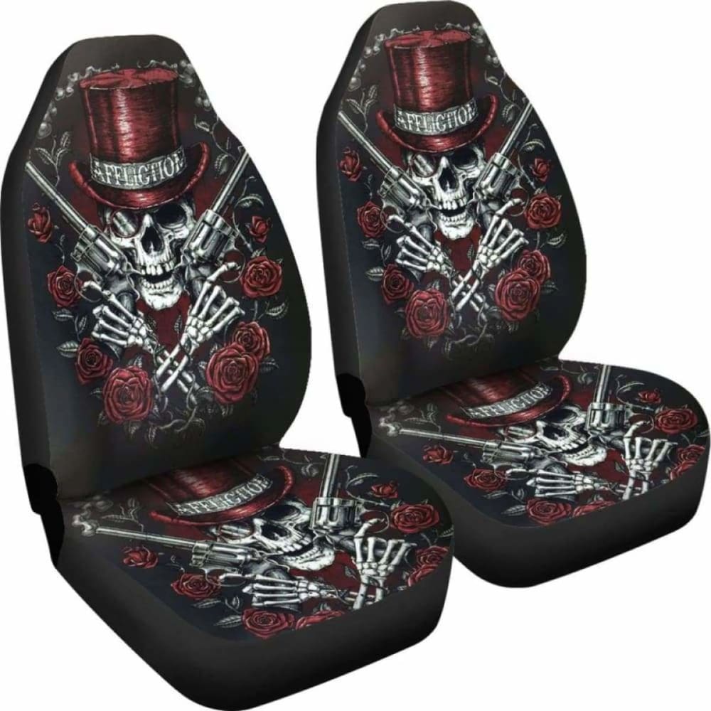 Set 2 Pcs Gothic Skull Car Seat Covers 172727