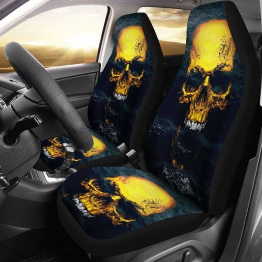 Set 2 Pcs Gothic Skull Car Seat Covers 172727