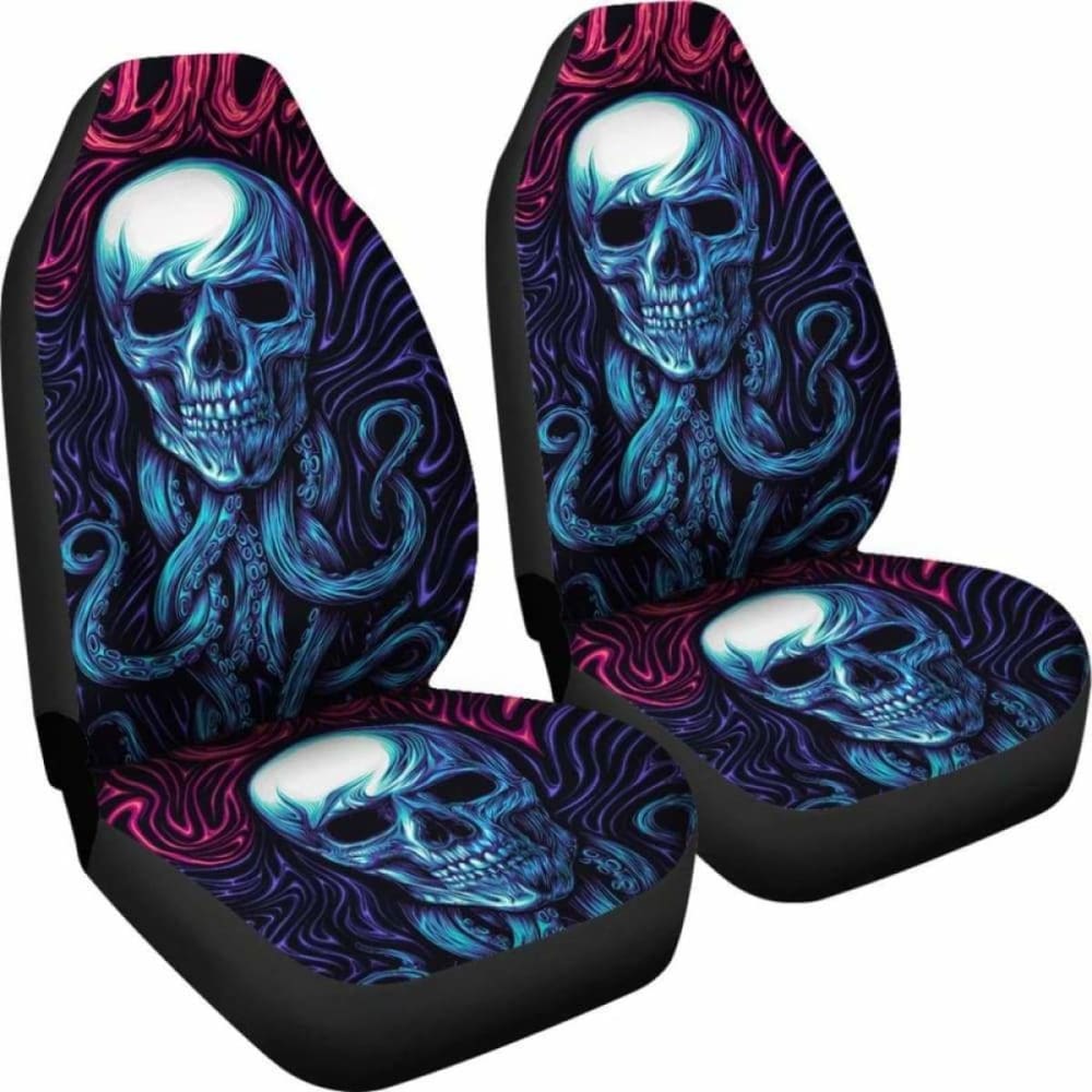 Set 2 Pcs Gothic Skull Car Seat Covers 172727