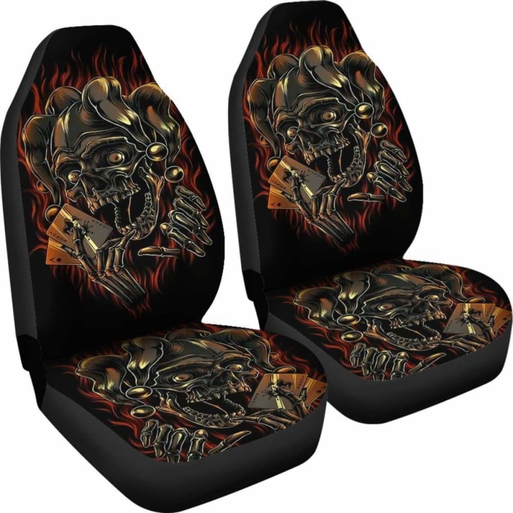 Set 2 Pcs Gothic Skull Car Seat Covers 172727