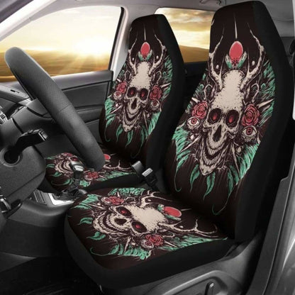 Set 2 Pcs Gothic Skull Car Seat Covers 172727