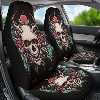 Set 2 Pcs Gothic Skull Car Seat Covers 172727