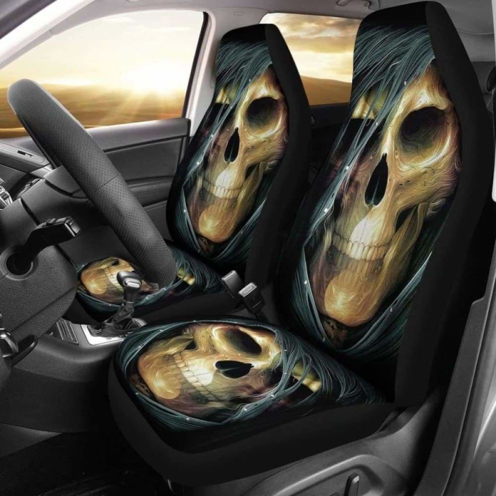 Set 2 Pcs Gothic Skull Car Seat Covers 172727
