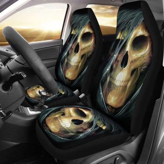 Set 2 Pcs Gothic Skull Car Seat Covers 172727
