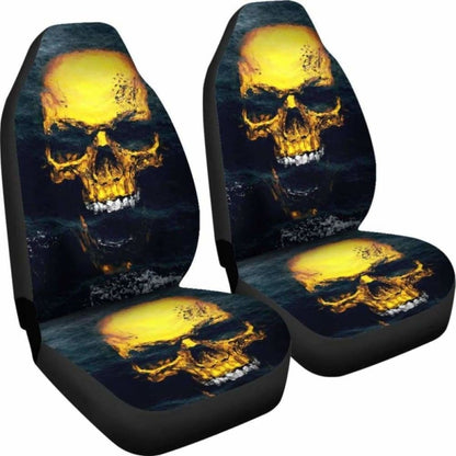 Set 2 Pcs Gothic Skull Car Seat Covers 172727
