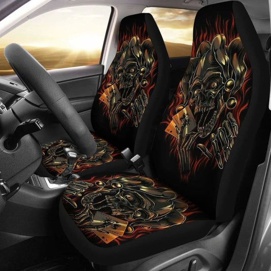 Set 2 Pcs Gothic Skull Car Seat Covers 172727